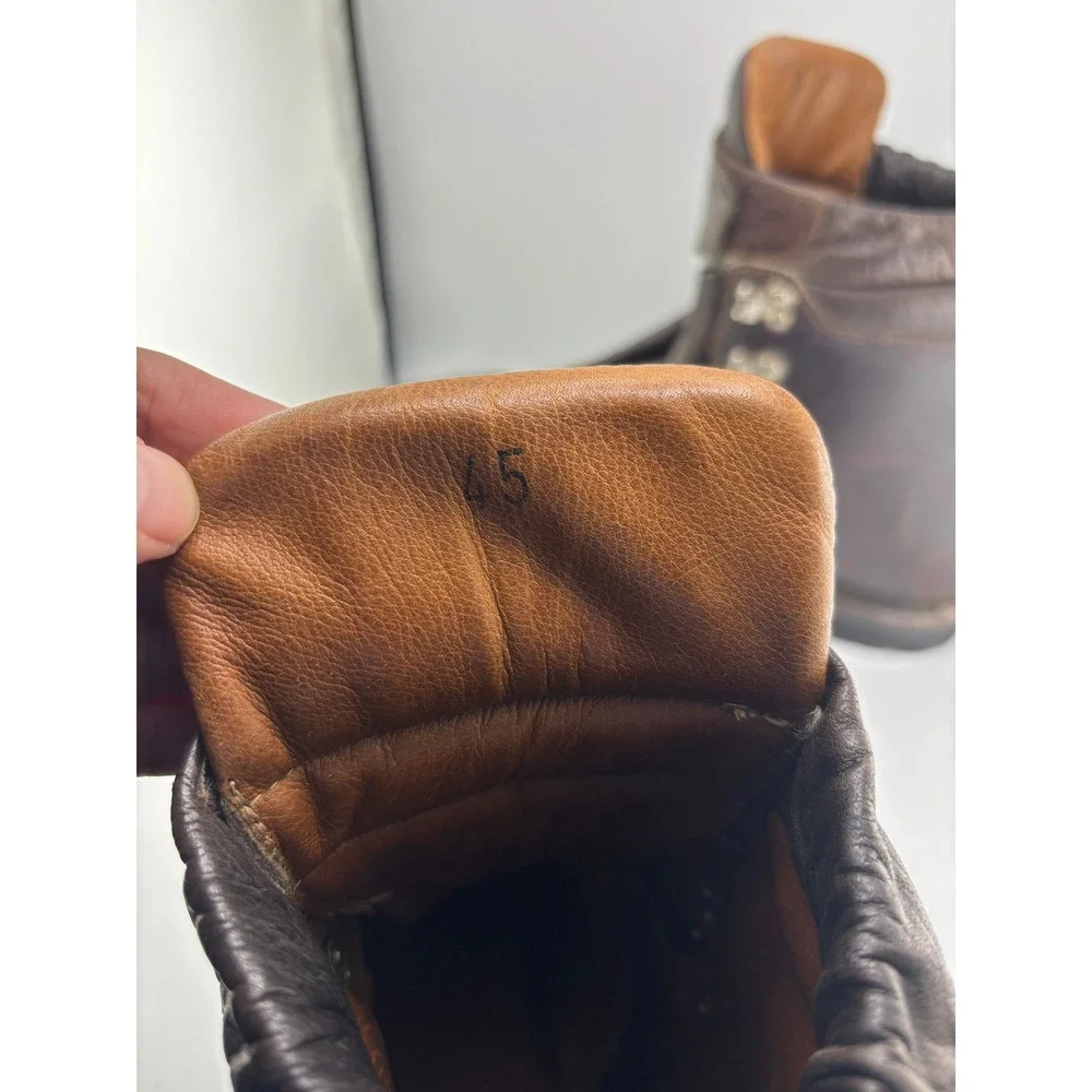Heierling Vintage Leather Cross Country Ski Boots Brown Nordic Norm 75mm Mens 45